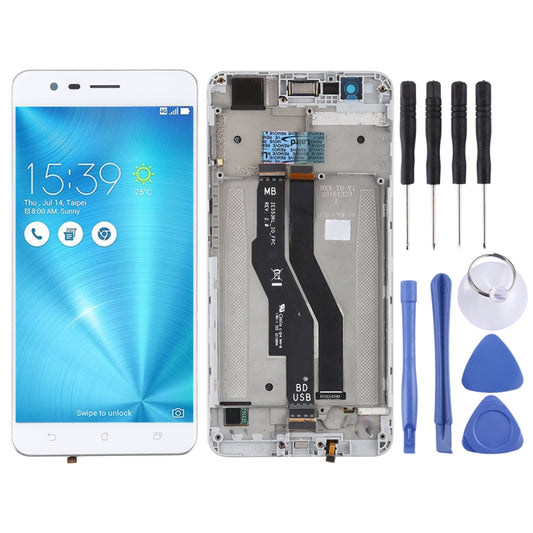 OEM LCD Screen for Asus Zenfone 3 Zoom ZE553KL Digitizer Full Assembly with Frame（White) - LCD Screen by PMC Jewellery | Online Shopping South Africa | PMC Jewellery