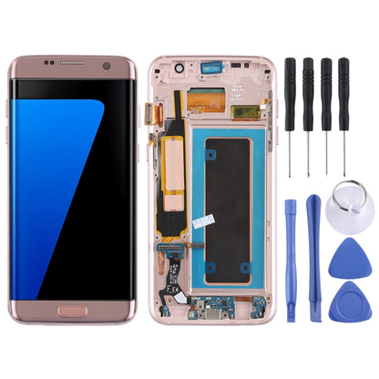 Original Super AMOLED Material LCD Screen and Digitizer Full Assembly(with Frame / Charging Port Flex Cable / Power Button Flex Cable / Volume Button Flex Cable) for Galaxy S7 Edge / G935F / G935FD(Rose Gold) - LCD Screen by PMC Jewellery | Online Shopping South Africa | PMC Jewellery