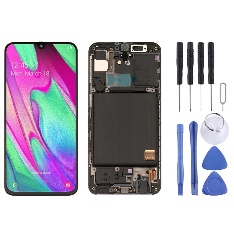 Original Super AMOLED LCD Screen with Frame for Galaxy A40 SM-A405F with Digitizer Full Assembly (Black) - LCD Screen by PMC Jewellery | Online Shopping South Africa | PMC Jewellery