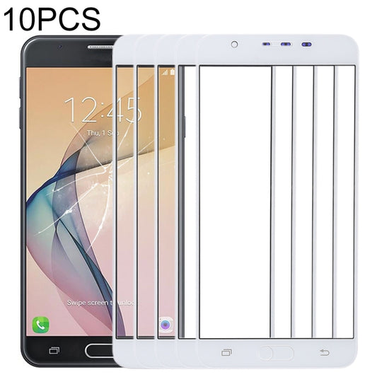 For Samsung Galaxy J7 Prime, On7 (2016), G610F, G610F/DS, G610F/DD, G610M, G610M/DS, G610Y/DS 10pcs Front Screen Outer Glass Lens (White) - Outer Glass Lens by PMC Jewellery | Online Shopping South Africa | PMC Jewellery