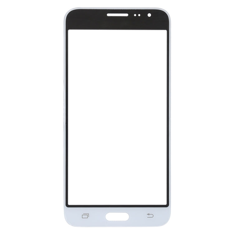 For Samsung Galaxy J3 (2016) / J320FN / J320F / J320G / J320M / J320A / J320V / J320P 10pcs Front Screen Outer Glass Lens (White) - Outer Glass Lens by PMC Jewellery | Online Shopping South Africa | PMC Jewellery