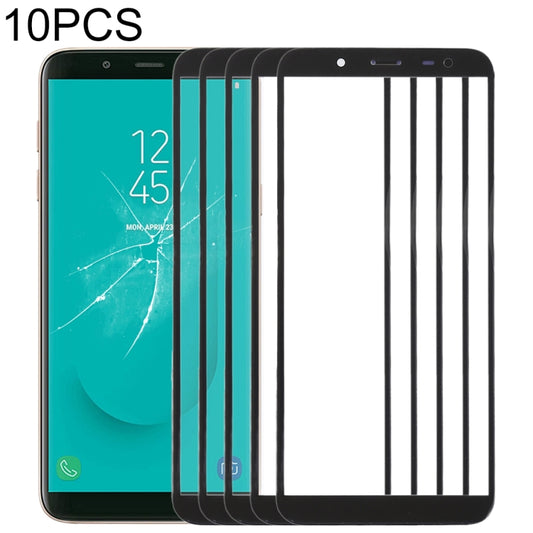 For Samsung Galaxy J6, J600F/DS, J600G/DS  10pcs Front Screen Outer Glass Lens (Black) - Outer Glass Lens by PMC Jewellery | Online Shopping South Africa | PMC Jewellery