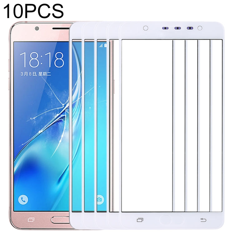 For Samsung Galaxy J7 Max 10pcs Front Screen Outer Glass Lens (White) - Outer Glass Lens by PMC Jewellery | Online Shopping South Africa | PMC Jewellery