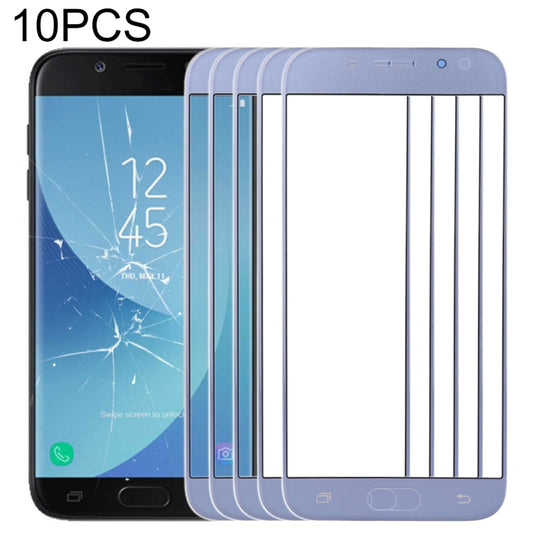 For Samsung Galaxy J5 (2017) / J530 10pcs Front Screen Outer Glass Lens (Blue) - Outer Glass Lens by PMC Jewellery | Online Shopping South Africa | PMC Jewellery