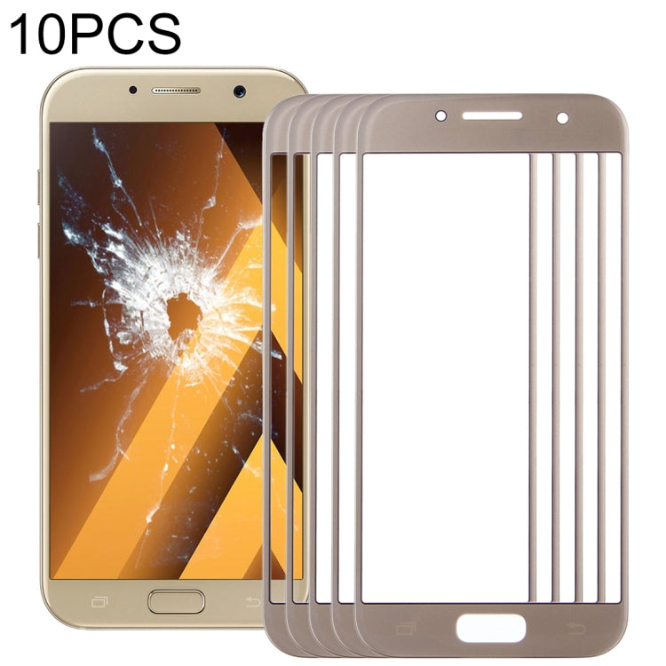 For Samsung Galaxy A5 (2017) / A520 10pcs Front Screen Outer Glass Lens (Gold) - Outer Glass Lens by PMC Jewellery | Online Shopping South Africa | PMC Jewellery