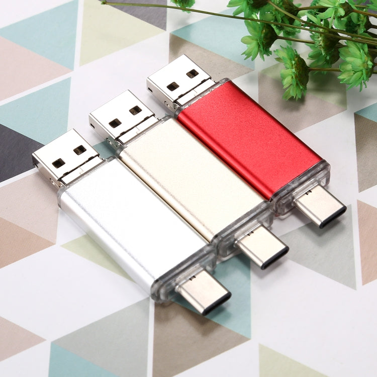 16GB 3 in 1 USB-C / Type-C + USB 2.0 + OTG Flash Disk, For Type-C Smartphones & PC Computer(Silver) - free shipping - PMC TechLife - Order now!
