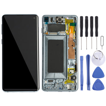 Original Super AMOLED LCD Screen for Galaxy S10 4G Digitizer Full Assembly with Frame (Blue) - LCD Screen by PMC Jewellery | Online Shopping South Africa | PMC Jewellery