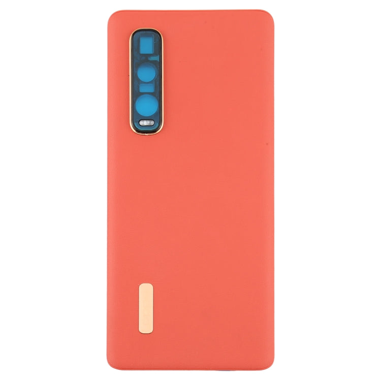 For OPPO Find X2 Pro CPH2025 PDEM30 Original Leather Material Battery Back Cover (Orange) - Back Cover by PMC Jewellery | Online Shopping South Africa | PMC Jewellery