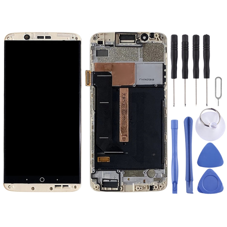 Original AMOLED LCD Screen for ZTE Axon 7 A2017 A2017U A2017G Digitizer Full Assembly With Frame (Gold) - For ZTE by PMC Jewellery | Online Shopping South Africa | PMC Jewellery