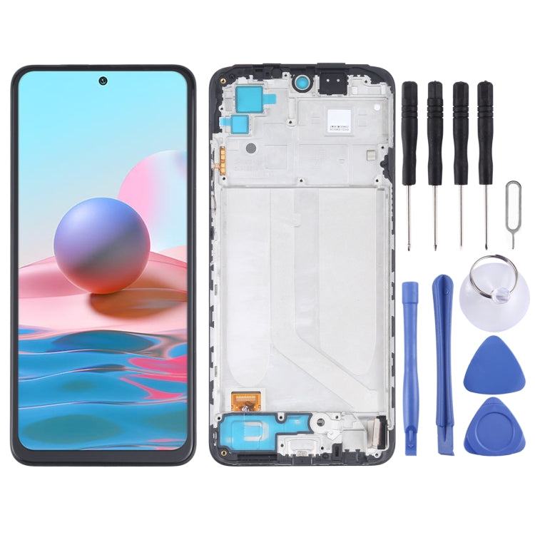 OLED Material LCD Screen and Digitizer Full Assembly With Frame for Xiaomi Redmi Note 10 4G / Redmi Note 10s 4G / Redmi Note 11 SE India / Poco M5s  M2101K7AI M2101K7AG M2101K7BG M2101K7BI M2101K7BNY - free shipping - PMC TechLife - Order now!