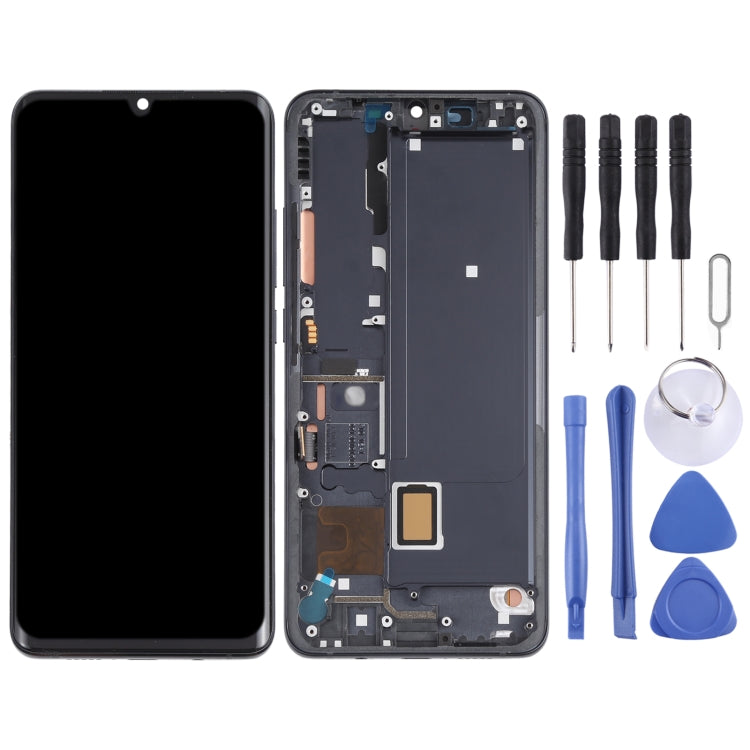 AMOLED LCD Screen for Xiaomi Mi Note 10 Lite M2002F4LG Digitizer Full Assembly with Frame(Black) - LCD Screen by PMC Jewellery | Online Shopping South Africa | PMC Jewellery