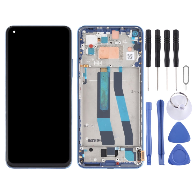 Original LCD Screen for Xiaomi Mi 11 Lite 4G/11 Lite 5G NE M2101K9AG M2101K9AIDigitizer Full Assembly with Frame (Blue) - free shipping - PMC TechLife - Order now!