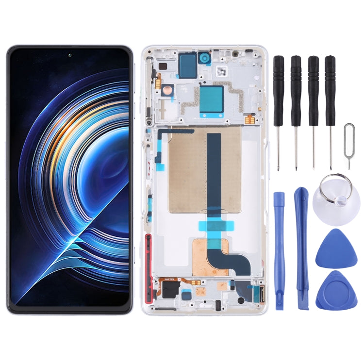 Original LCD Screen and Digitizer Full Assembly with Frame for Xiaomi Redmi K50 Gaming/Poco F4 GT(White) - LCD Screen by PMC Jewellery | Online Shopping South Africa | PMC Jewellery