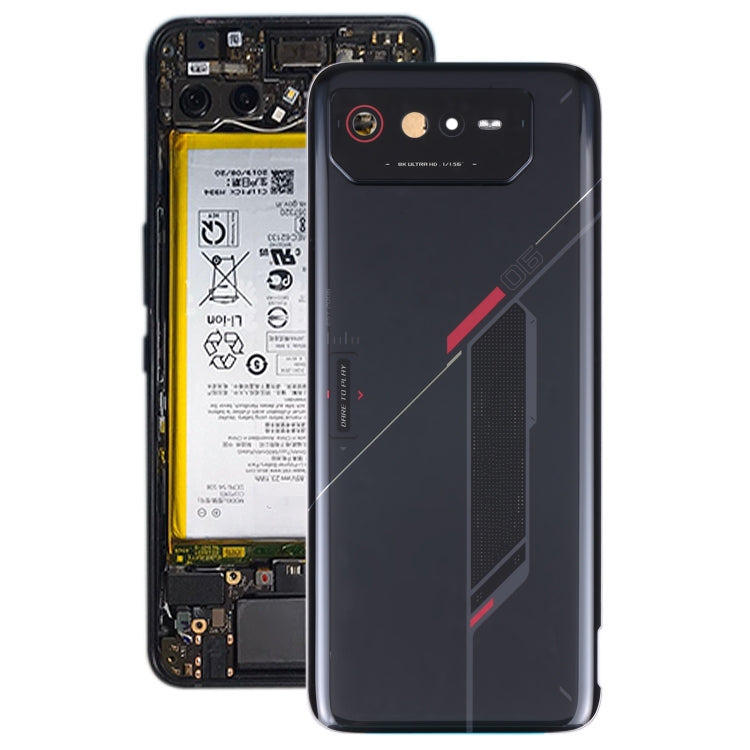 Glass Battery Back Cover for Asus ROG Phone 6 AI2201-C AI2201-F(Black) - Back Cover by PMC TechLife | Online Shopping South Africa | PMC TechLife