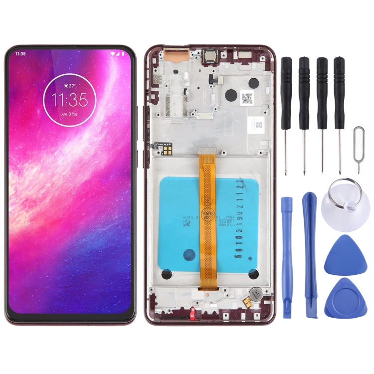 Original LCD Screen For Motorola Moto One Hyper Digitizer Full Assembly With Frame (Purplish Red) - LCD Screen by PMC Jewellery | Online Shopping South Africa | PMC Jewellery