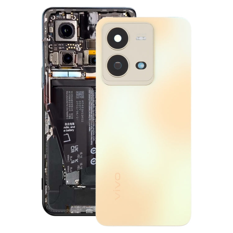 For vivo V25 Original Battery Back Cover with Camera Lens Cover(Gold) - Back Cover by PMC Jewellery | Online Shopping South Africa | PMC Jewellery