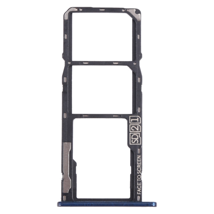 For Motorola Moto G7 Play SIM Card Tray + SIM Card Tray + Micro SD Card Tray (Blue) - Card Socket by PMC TechLife | Online Shopping South Africa | PMC TechLife
