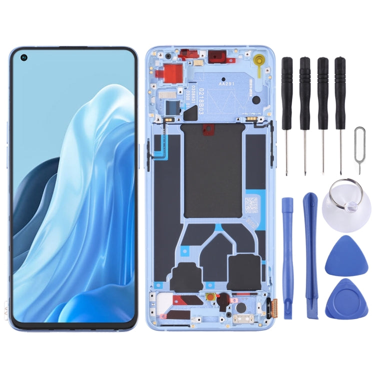 Original LCD Screen For OPPO Reno7 Pro 5G Digitizer Full Assembly with Frame (Blue) - LCD Screen by PMC Jewellery | Online Shopping South Africa | PMC Jewellery