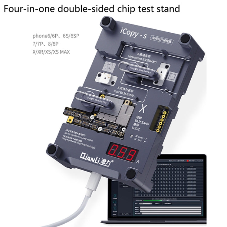 Qianli iCopy-S Double Sided Chip Test Stand 4 in1 Logic Baseband EEPROM Chip Non-removal For iPhone 7 / 7 Plus / 8 / 8 Plus - Repair Platform by QIANLI | Online Shopping South Africa | PMC Jewellery
