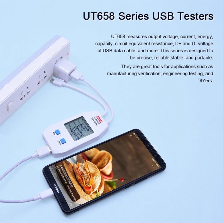 UNI-T USB Voltmeter Ammeter Tester UT658DUAL - Test Tools by PMC Jewellery | Online Shopping South Africa | PMC Jewellery