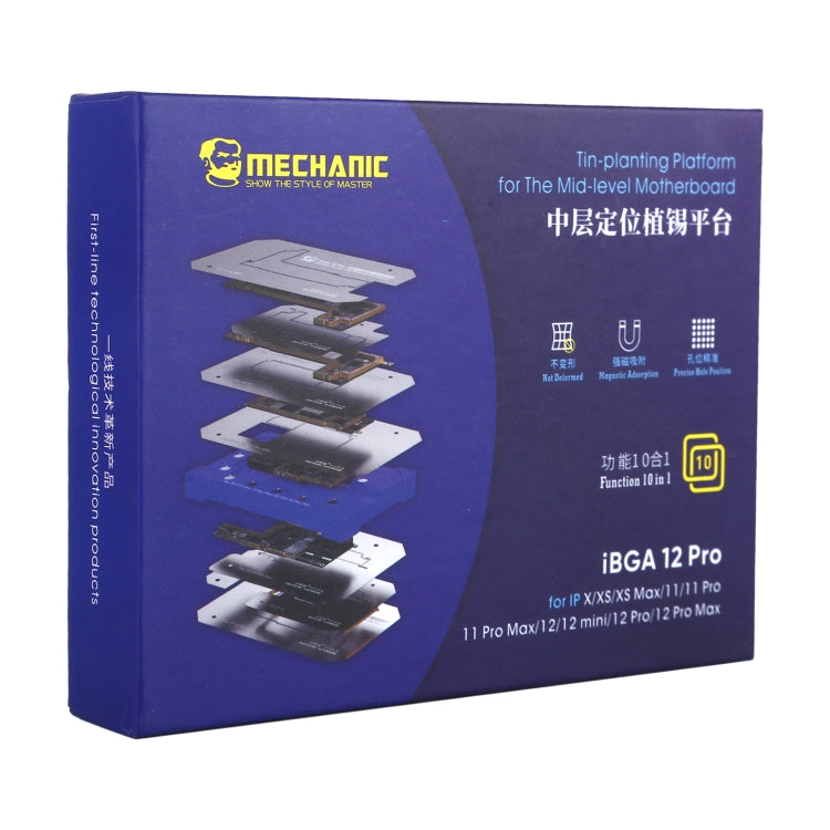 Mechanic iBGA 12 Pro 10 in 1 BGA Reballing Stencil Platform for iPhone X~12 Pro Max - Repair Platform by MECHANIC | Online Shopping South Africa | PMC Jewellery