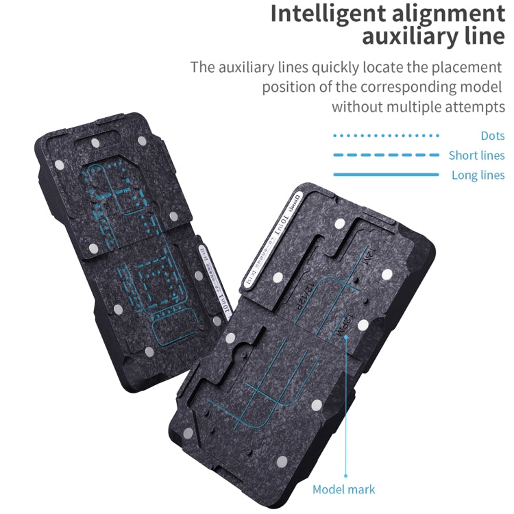 Qianli 10 in 1 Middle Frame Reballing Platform For iPhone X / XS / XS Max / 11 / 11 Pro / 11 Pro Max / 12 / 12 Pro / 12 mini / 12 Pro Max - Repair Platform by QIANLI | Online Shopping South Africa | PMC TechLife | Buy Now Pay Later Mobicred