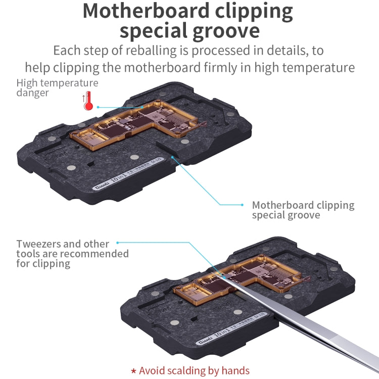 Qianli 10 in 1 Middle Frame Reballing Platform For iPhone X / XS / XS Max / 11 / 11 Pro / 11 Pro Max / 12 / 12 Pro / 12 mini / 12 Pro Max - Repair Platform by QIANLI | Online Shopping South Africa | PMC TechLife | Buy Now Pay Later Mobicred