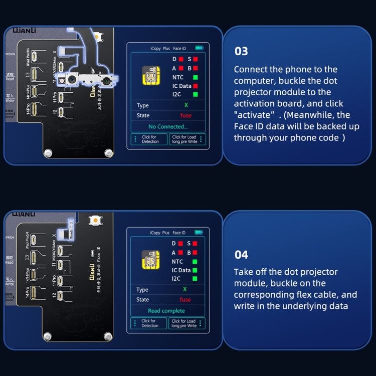 QianLi iCopy Plus Specialized Face ID Recovery and Activation Board for iPhone X to 14 Series - Repair Programmer by QIANLI | Online Shopping South Africa | PMC Jewellery