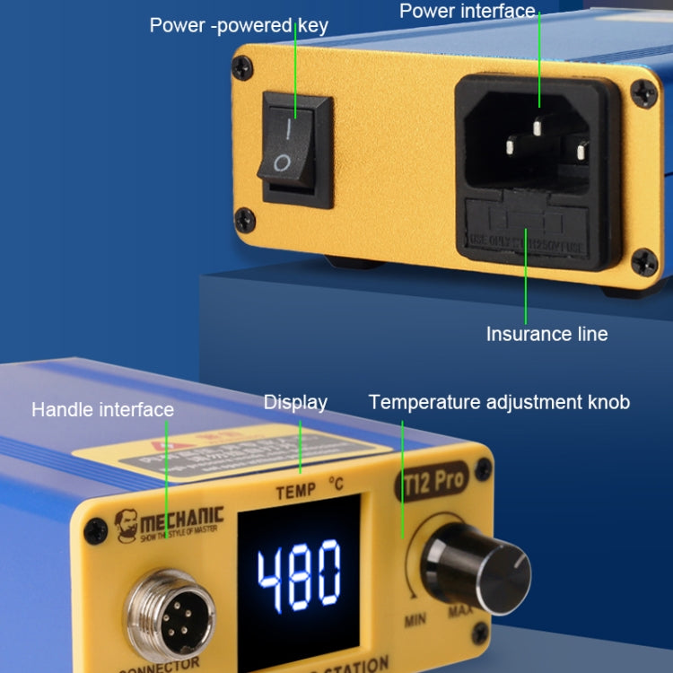 Mechanic T12 Pro Intelligent Anti-static Digital Heating Solder Station, EU Plug - Soldering Iron Stand by MECHANIC | Online Shopping South Africa | PMC Jewellery