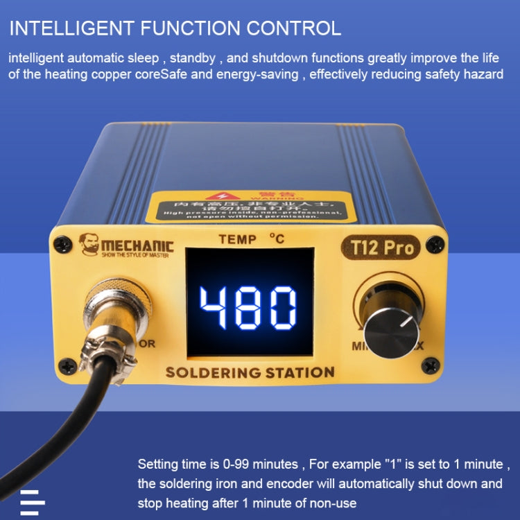 Mechanic T12 Pro Intelligent Anti-static Digital Heating Solder Station, EU Plug - Soldering Iron Stand by MECHANIC | Online Shopping South Africa | PMC Jewellery