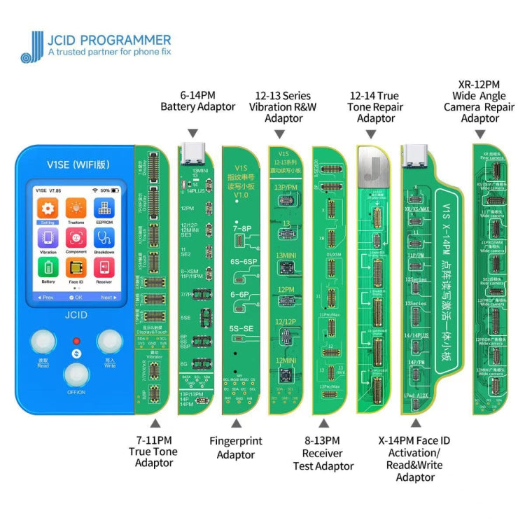 JC V1SE Testing Repair Receiver Test Board Adaptor For iPhone 8-13 Pro Max - free shipping - PMC TechLife - Order now!
