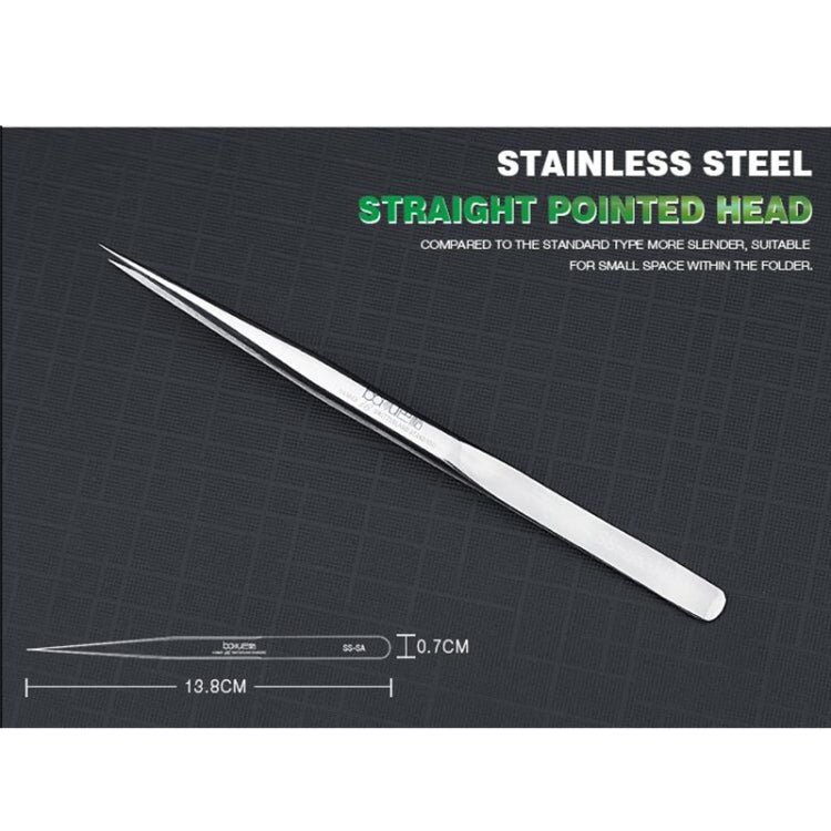 BAKU BA-i6-SS-sa Stainless Steel Straight Tweezers - Tweezers by BAKU | Online Shopping South Africa | PMC TechLife