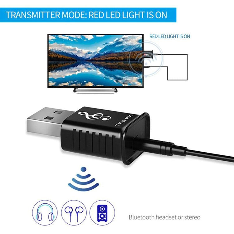 MSD168 2 in 1 Bluetooth Transmitter Receiver Mini 3.5mm AUX Stereo Wireless Bluetooth 5.0 Adapter For Car TV PC MP3 - Audio Receiver Transmitter by PMC Jewellery | Online Shopping South Africa | PMC Jewellery