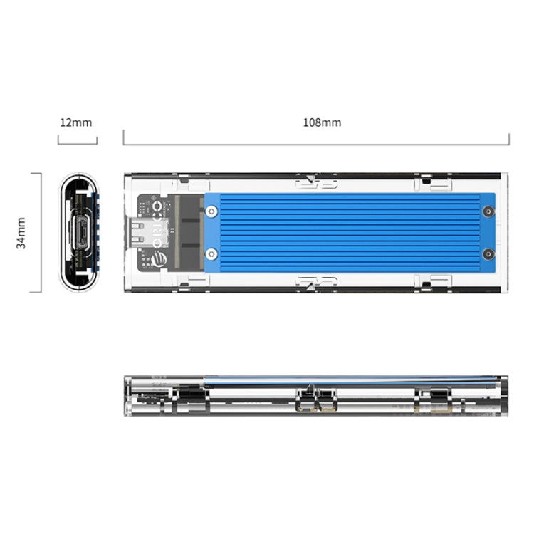 ORICO TCM2M-C3 M.2 SSD Dual Protocol Hard Disk Case - HDD Enclosure by ORICO | Online Shopping South Africa | PMC Jewellery