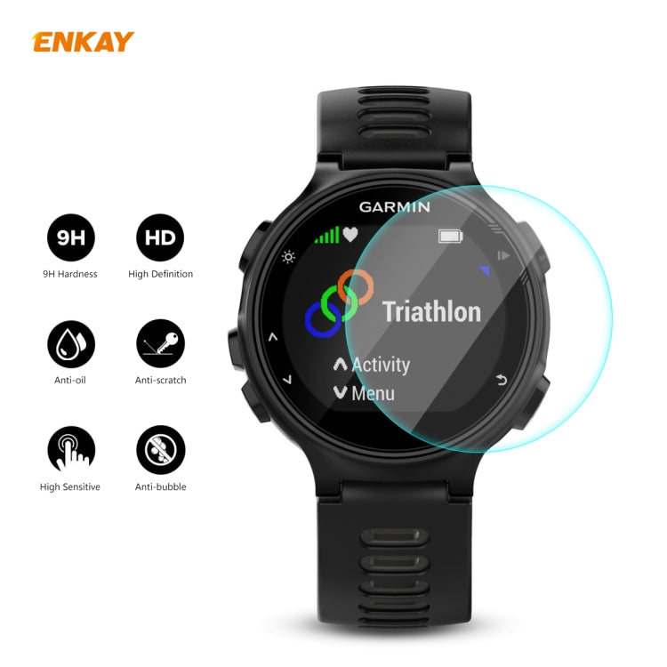 Compatible with Garmin Compatible witherunner 735 / 735XT ENKAY Hat-Prince 0.2mm 9H 2.15D Curved Edge Tempered Glass Screen Protector  Watch Film - Screen Protector by ENKAY | Online Shopping South Africa | PMC TechLife | Buy Now Pay Later Mobicred