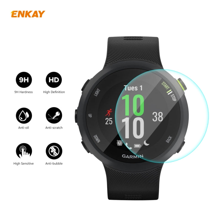 Compatible with Garmin Compatible witherunner 45 / 45S 2 PCS ENKAY Hat-Prince 0.2mm 9H 2.15D Curved Edge Tempered Glass Screen Protector  Watch Film - Screen Protector by ENKAY | Online Shopping South Africa | PMC TechLife | Buy Now Pay Later Mobicred
