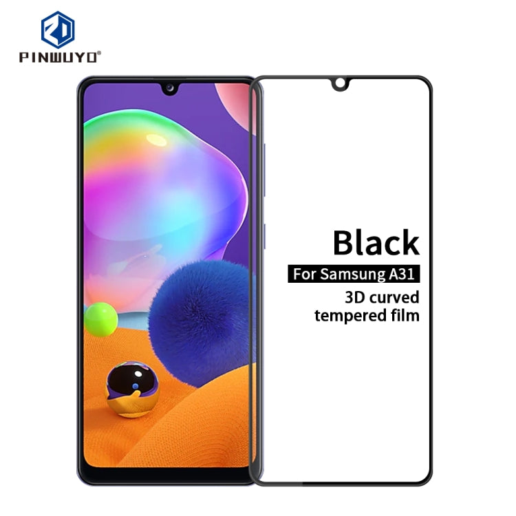 For Samsung Galaxy A31 PINWUYO 9H 3D Curved Full Screen Explosion-proof Tempered Glass Film(Black) - Galaxy Tempered Glass by PINWUYO | Online Shopping South Africa | PMC TechLife | Buy Now Pay Later Mobicred