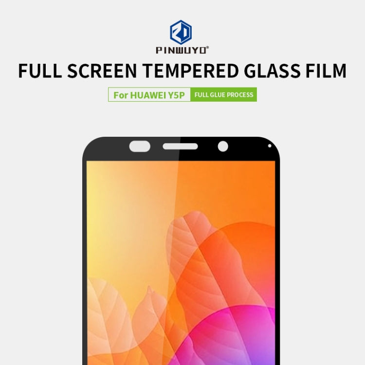 For Huawei  Y5P/Y5 Prime PINWUYO 9H 2.5D Full Screen Tempered Glass Film(Black) - Huawei Tempered Glass by PINWUYO | Online Shopping South Africa | PMC TechLife | Buy Now Pay Later Mobicred