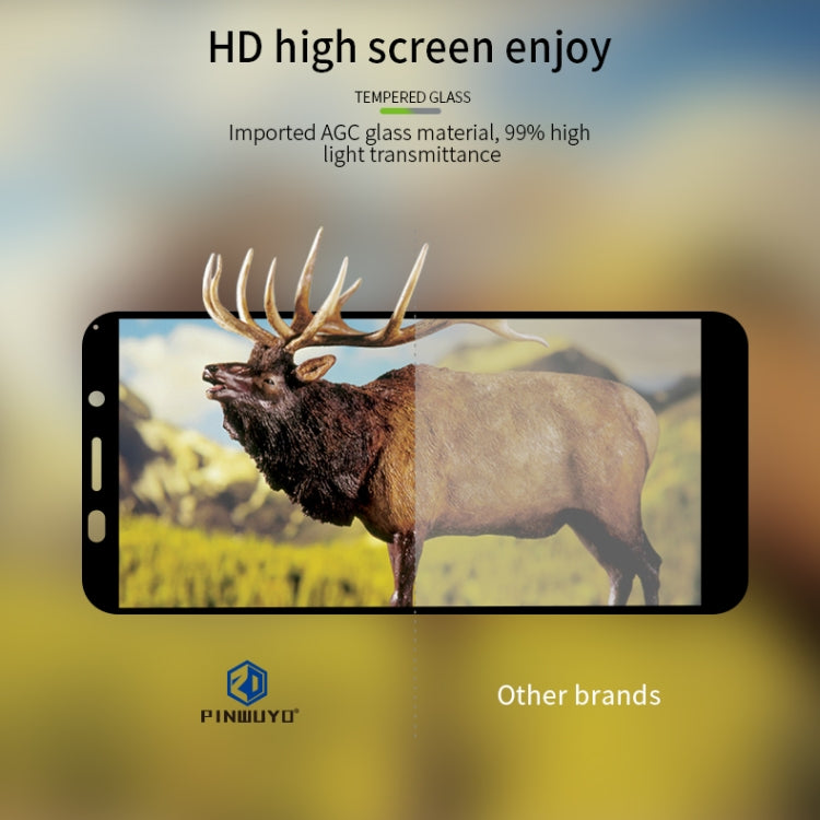 For Huawei  Y5P/Y5 Prime PINWUYO 9H 2.5D Full Screen Tempered Glass Film(Black) - Huawei Tempered Glass by PINWUYO | Online Shopping South Africa | PMC TechLife | Buy Now Pay Later Mobicred