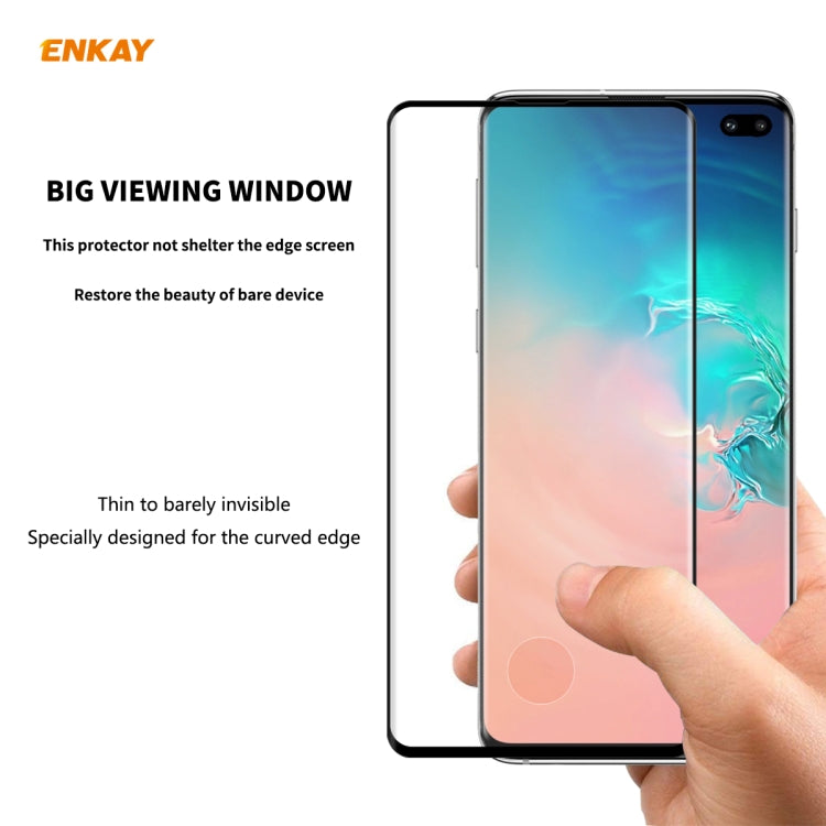 For Samsung Galaxy S10+ ENKAY Hat-Prince 0.26mm 9H 3D Full Glue Explosion-proof Full Screen Curved Heat Bending Tempered Glass Film - Galaxy Tempered Glass by ENKAY | Online Shopping South Africa | PMC TechLife | Buy Now Pay Later Mobicred