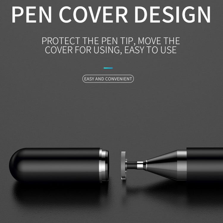 Imitation Porcelain 2 in 1 Mobile Phone Touch Screen Capacitive Pen for Apple / Huawei / Xiaomi / Samsung(Black) - Pencil Accessories by PMC TechLife | Online Shopping South Africa | PMC TechLife | Buy Now Pay Later Mobicred