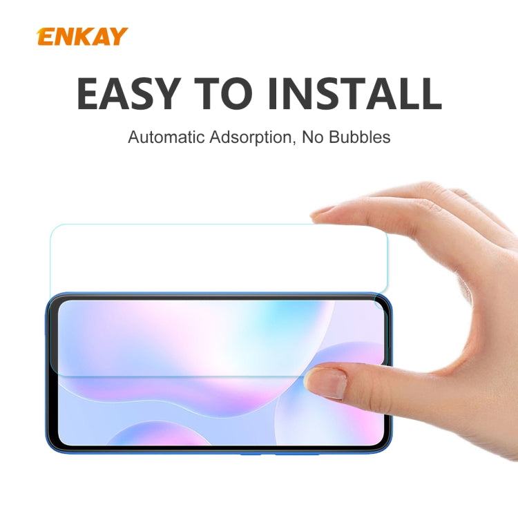 For Redmi 9 / 9A / 9C 2 PCS ENKAY Hat-Prince 0.26mm 9H 2.5D Curved Edge Tempered Glass Film -  by ENKAY | Online Shopping South Africa | PMC TechLife | Buy Now Pay Later Mobicred