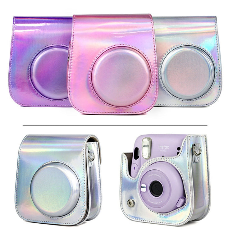 Richwell Portable Aurora  PU Leather Camera Case Camera Bag with Shoulder Strap, Suitable for Fujifilm Instax Mini 11(Purple) - Leather Bag by Richwell | Online Shopping South Africa | PMC TechLife | Buy Now Pay Later Mobicred
