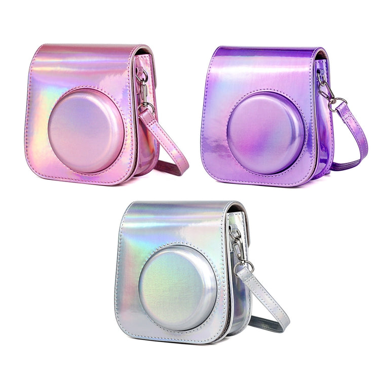 Richwell Portable Aurora  PU Leather Camera Case Camera Bag with Shoulder Strap, Suitable for Fujifilm Instax Mini 11(Purple) - Leather Bag by Richwell | Online Shopping South Africa | PMC TechLife | Buy Now Pay Later Mobicred
