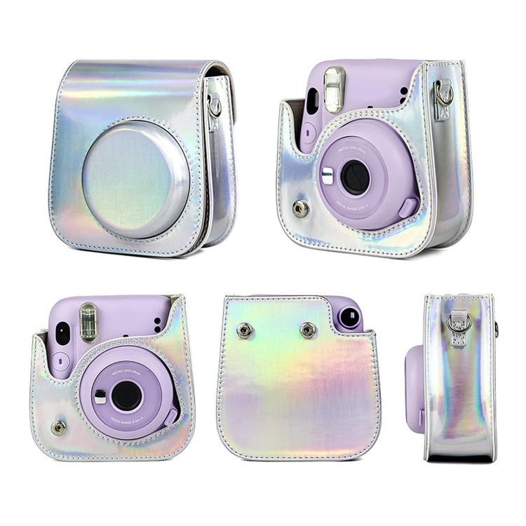 Richwell Portable Aurora  PU Leather Camera Case Camera Bag with Shoulder Strap, Suitable for Fujifilm Instax Mini 11(Purple) - Leather Bag by Richwell | Online Shopping South Africa | PMC TechLife | Buy Now Pay Later Mobicred