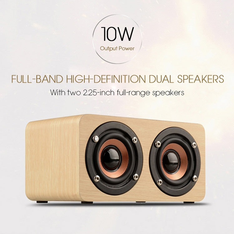 W5 Portable HiFi Shock Bass Wooden Bluetooth Speaker(Dark Brown) - Mini Speaker by PMC Jewellery | Online Shopping South Africa | PMC Jewellery