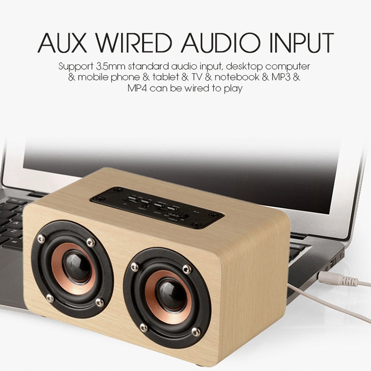 W5 Portable HiFi Shock Bass Wooden Bluetooth Speaker(Dark Brown) - Mini Speaker by PMC Jewellery | Online Shopping South Africa | PMC Jewellery