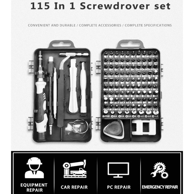 115 in 1 Precision Screw Driver Mobile Phone Computer Disassembly Maintenance Tool Set(Black) - Screwdriver Set by PMC Jewellery | Online Shopping South Africa | PMC Jewellery