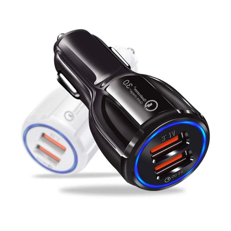 Qc3.0 Dual USB 6A Vehicle Fast Charger / Mobile Phone Tablet Fast Charging(Black) - Car Charger by PMC TechLife | Online Shopping South Africa | PMC TechLife