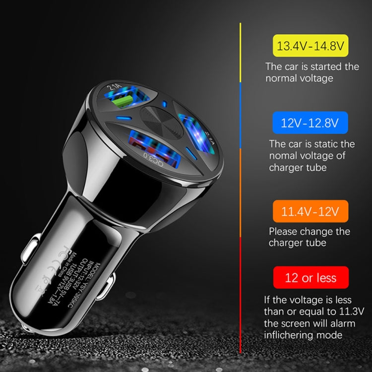 YSY-395KC QC3.0 3 USB 35W High Power Vehicle Charger / Mobile Phone Tablet Universal Vehicle Charger(Black) - free shipping - PMC TechLife - Order now!